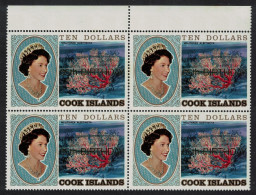 Cook Is. Corals $10 65th Birthday Of Queen Elizabeth II Block Of 4 1991 MNH SG#1255 - Islas Cook