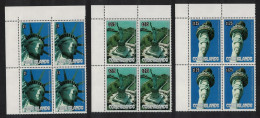 Cook Is. Centenary Of Statue Of Liberty Corner Blocks Of 4 1986 MNH SG#1072-1074 - Cookeilanden