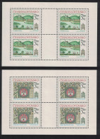 Czechoslovakia Historic Bratislava 1st Series 2 Sheetlets 1977 MNH SG#2380-2381 MI#2418-2419KB - Neufs