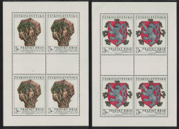 Czechoslovakia Prague Castle Roof Decorations 2 Sheetlets 1972 MNH SG#2037-2038 - Unused Stamps