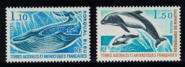 FSAT TAAF Whale Dolphins Marine Mammals 2v 1977 MNH SG#113-114 MI#113-114 Sc#67-68 - Unused Stamps