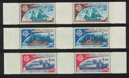 FSAT TAAF Ships 3v Gutter Pairs 1976 MNH SG#104-106 MI#98-100 - Unused Stamps