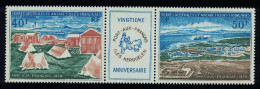 FSAT TAAF 20th Anniversary Of Port-aux-Francais Se-tenant Unfolded 1971 MNH SG#69-70 MI#65-66 Sc#C25a - Nuevos