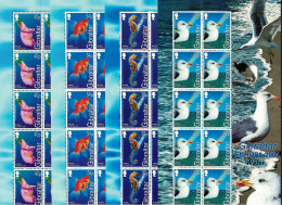 Gibraltar Gull Bird Seahorse Goldfish Fishes Snapdragon Flower 4v Sheets 2001 MNH SG#968-971 - Gibraltar