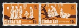 Gibraltar Christmas 2v Pair 1980 MNH SG#442-443 Sc#399a - Gibraltar