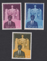 Ghana 150th Birth Anniversary Of Abraham Lincoln 3v 1959 MNH SG#204-206 Sc#39-41 - Ghana (1957-...)