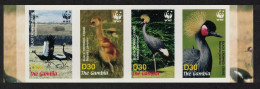 Gambia Birds WWF Black Crowned Crane Strip Of 4v Imperf 2006 MNH SG#4920-4923 MI#5631-5634 Sc#3014 A-d - Gambie (1965-...)