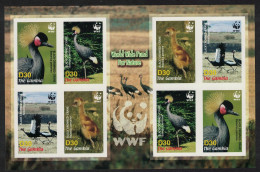 Gambia Birds WWF Black Crowned Crane Imperf MS 2006 MNH SG#MS4924 MI#5631-5634 Sc#3014 A-d - Gambie (1965-...)