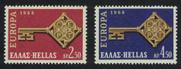 Greece Key With CEPT In Handle Europa 2v 1968 MNH SG#1076-1077 MI#974-975 Sc#916-917 - Unused Stamps