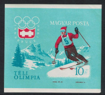 Hungary Slalom Winter Olympic Games Innsbruck 1964 MS Imperf 1964 MNH SG#MS1970a MI#Block 40B - Ungebraucht