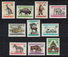 Hungary Kangaroo Tiger Elephants Zebra Bears Budapest Zoo Animals 10v 1961 MNH SG#1716-1725 - Unused Stamps