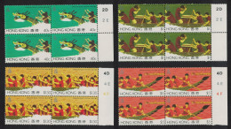 Hong Kong Dragon Boat Festival 4v Blocks Of 4 1985 MNH SG#488-491 MI#460-463 Sc#443-446 - Neufs