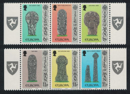 Isle Of Man Europa Celtic And Norse Crosses 6v Strips 1978 MNH SG#133-138 Sc#133a+136a - Man (Insel)