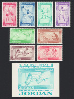 Jordan Football Cycling Tennis Olympic Games Tokyo 8v+MS 1964 MNH SG#571-MS579 MI#437-444+Block 11 - Jordanie