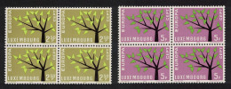 Luxembourg Stylised Tree Europa 2v Blocks Of 4 1962 MNH SG#707-708 MI#657-658 - Unused Stamps