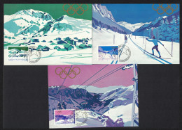 Liechtenstein Winter Olympic Games Lake Placid 1980 3v Maxicards 1979 MNH SG#732-734 - Nuovi