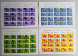 Liechtenstein Winter Olympic Games Innsbruck 4v Full Sheets 1975 MNH SG#621-624 - Neufs