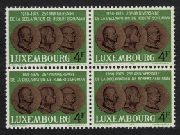 Luxembourg European Unity Declaration Block Of 4 1975 MNH SG#952 - Unused Stamps