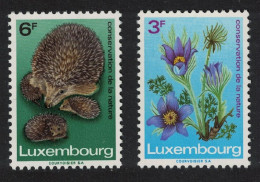 Luxembourg Hedgehog Pasqueflower Animals Flowers 2v 1970 MNH SG#852-853 MI#804-805 - Nuevos