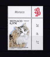 MONACO 2020 TIMBRE N°3242 NEUF** CHAT - Unused Stamps