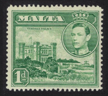 Malta Verdala Palace 1d Green 1943 MNH SG#219a - Malta (...-1964)