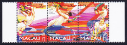Macao Macau Drunken Dragon Festival Strip Of 3v 1997 MNH SG#988-990 MI#913-915 Sc#876a - Neufs