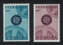 Netherlands Cogwheels Europa 2v 1967 MNH SG#1031-1032 - Nuevos