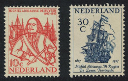 Netherlands Admiral M A De Ruyter 2v 1957 MNH SG#848-849 - Ongebruikt