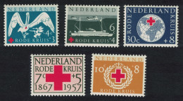 Netherlands Pelican Bird Ship Red Cross Society And Red Cross Fund 5v 1957 MNH SG#850-854 - Ongebruikt