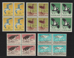 Netherlands Gull Avocet Curlew Lapwing Birds 5v Blocks Of 4 1961 MNH SG#907-911 MI#760-764 Sc#B353-B357 - Ongebruikt