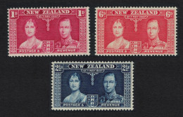 New Zealand George VI Coronation 3v 1937 MNH SG#599-601 - Nuevos
