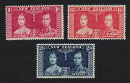 New Zealand George VI Coronation 3v 1937 MNH SG#599-601 - Unused Stamps