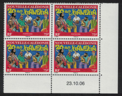 New Caledonia Music Kaneka Musical Style Corner Block Of 4 Date 2006 MNH SG#1390 MI#1405 - Ungebraucht