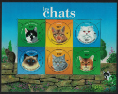 New Caledonia Cats Sheetlet Of 6v 2004 MNH SG#1326-1331 - Unused Stamps