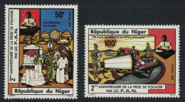 Niger Second Anniversary Of Military Coup 2v 1976 MNH SG#622-623 - Niger (1960-...)