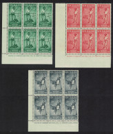 New Zealand Explorer Gold Digger Pioneer Woman Corner Blocks Of 6 1960 MNH SG#778-780 - Unused Stamps