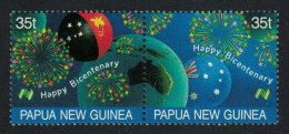 Papua NG Bicentennial Of American Settlement 2v Pair 1988 MNH SG#576-577 MI#572-573 Sc#696 A.b.c - Papoea-Nieuw-Guinea