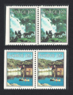 Norway Horses Waterfall Norwegian Scenery 2v Pair 1979 MNH SG#843-844 - Unused Stamps