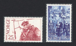 Norway 75th Birthday Of King Olav V 2v 1978 MNH SG#817-818 MI#773-774 Sc#731-732 - Nuevos