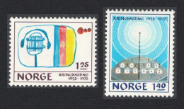 Norway Norwegian Broadcasting System 2v 1975 MNH SG#746-747 Sc#663-664 - Unused Stamps