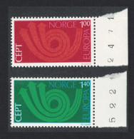 Norway Europa 2v Right Margins 1973 MNH SG#698-699 - Ongebruikt