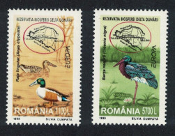 Romania Shoveler Stork Birds Danube Delta 2v 1999 MNH SG#6044-6045 - Ongebruikt