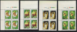 Romania Bustard Bird Deer Orchid Animals 4v Corner Blocks Of 4 1995 MNH SG#5741-5744 - Neufs