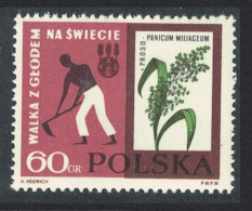 Poland Freedom From Hunger Millet And Hoeing Key Value 1963 MNH SG#1359 Sc#1113 - Unused Stamps