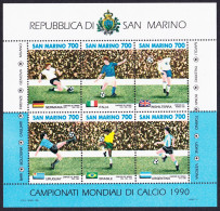 San Marino World Cup Football Championship MS 1990 MNH SG#MS1373 - Nuovi