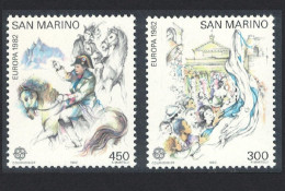 San Marino Horses Napoleon Historic Events Europa 2v 1982 MNH SG#1179-1180 - Unused Stamps