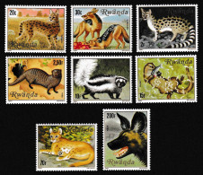 Rwanda Cats Dogs Carnivorous Animals 8v 1981 MNH SG#1049-1056 MI#1119-1126 Sc#1035-1042 - Neufs