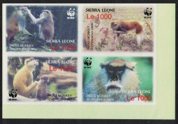 Sierra Leone WWF Patas Monkey 4 Imperf Block Of 4 2004 MNH SG#4290-4293 MI#4694-4697 Sc#2752 A-d - Sierra Leone (1961-...)