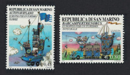 San Marino Autoshipplane Boatcampertrainbus Europa Tourism 2v 2004 MNH SG#1983-1984 - Unused Stamps