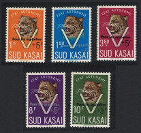 South Kasai Leopard 5v 'Pour Les Orphelins' Overprint 1961 MNH SG#1-5 - Süd-Kasai